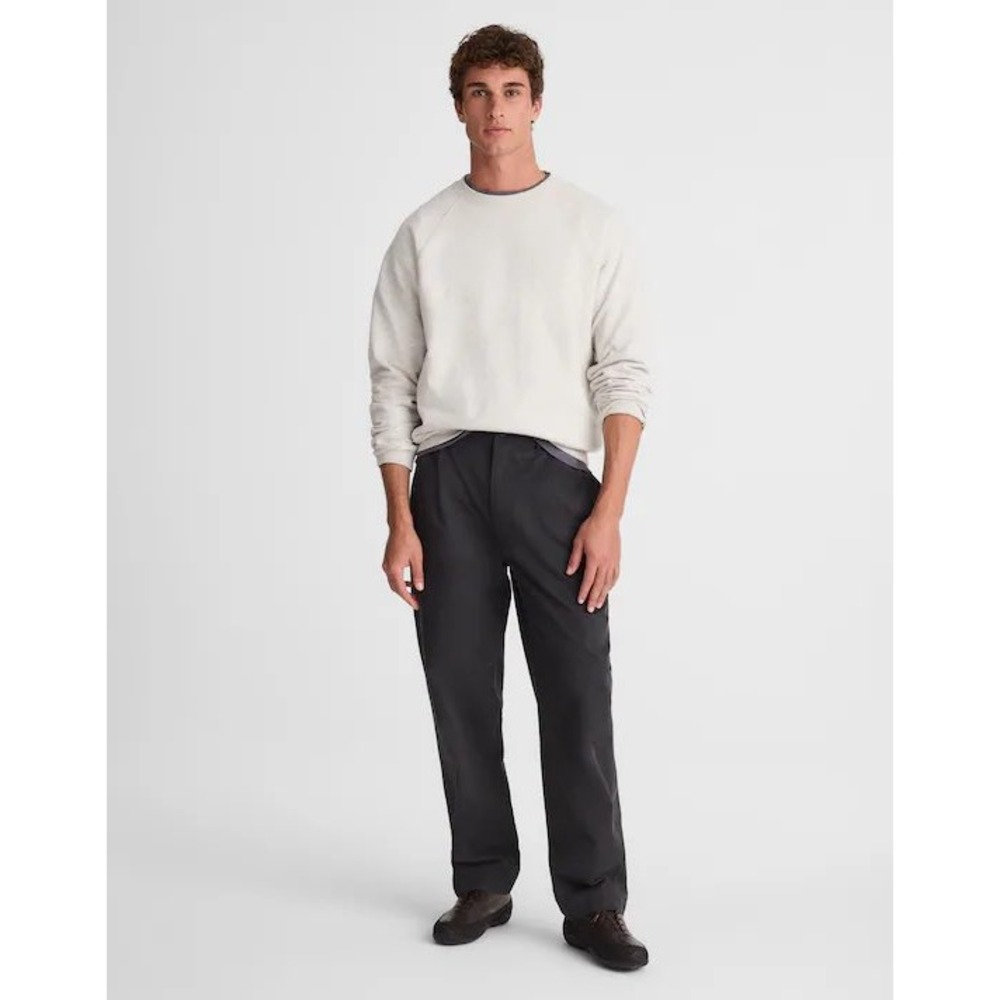 Madewell Mens Pleated Chino Pants in Uniform Twill Pepper Gray NZ163 Size 33